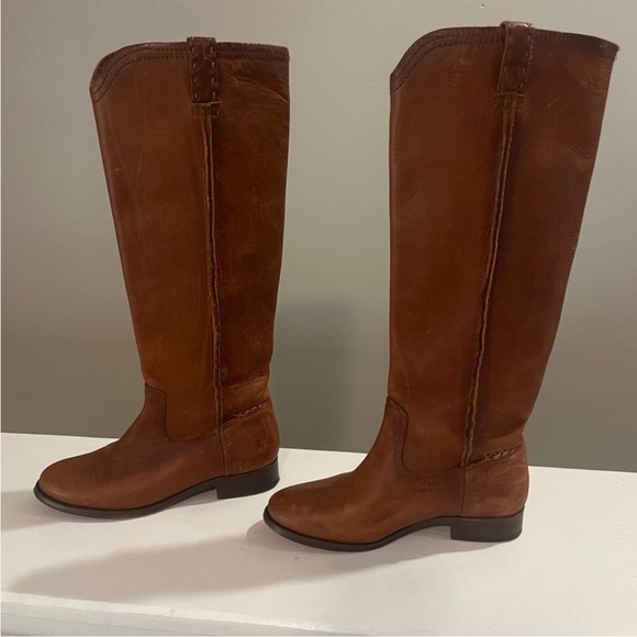 Frye Shoes - Frye Cara Tall Brown Leather Riding Boots Women’s 6.5 B Classic